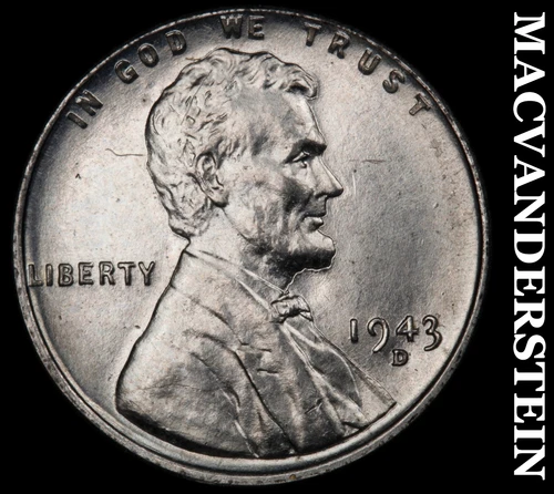 1943-S Lincoln Wheat Cent- Choice Gem Brilliant Uncirculated Luster #J144
