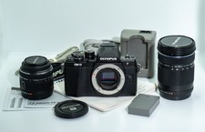 Olympus OM-D E-M10 Mark ll MFT Digital Kit Black w/14-42 and 40-150 Lens Mint- 