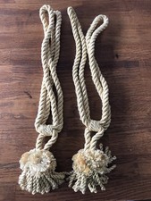 Embrasse Rideau Doré Lot Attache Cordon Pompon Ancien