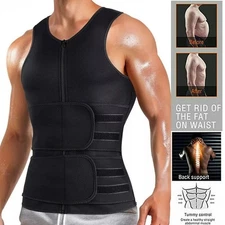 Men's Sauna Suit Sweat Vest Neoprene Shirt Body Shaper Weight Loss Waist Trainer