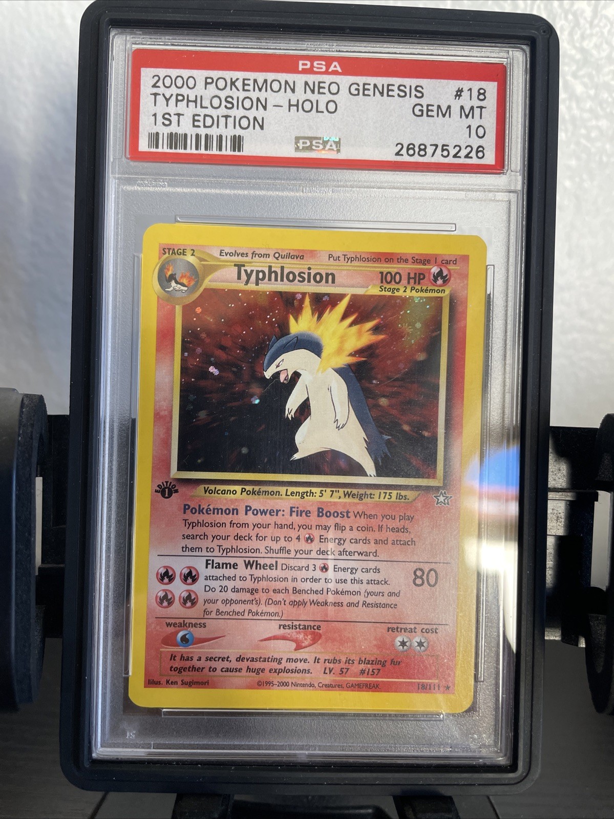 Pokémon Neo Genesis 1st Edition #18 Typhlosion Holo PSA 10