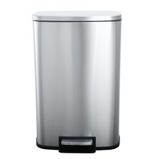 13 Gal Stainless Steel Kitchen Trashcan, Step-On, Rectangle