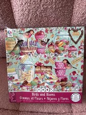 Birds and Blooms Ceaco 1000 pc Puzzle Flowers Tea Cups Desserts Read Description