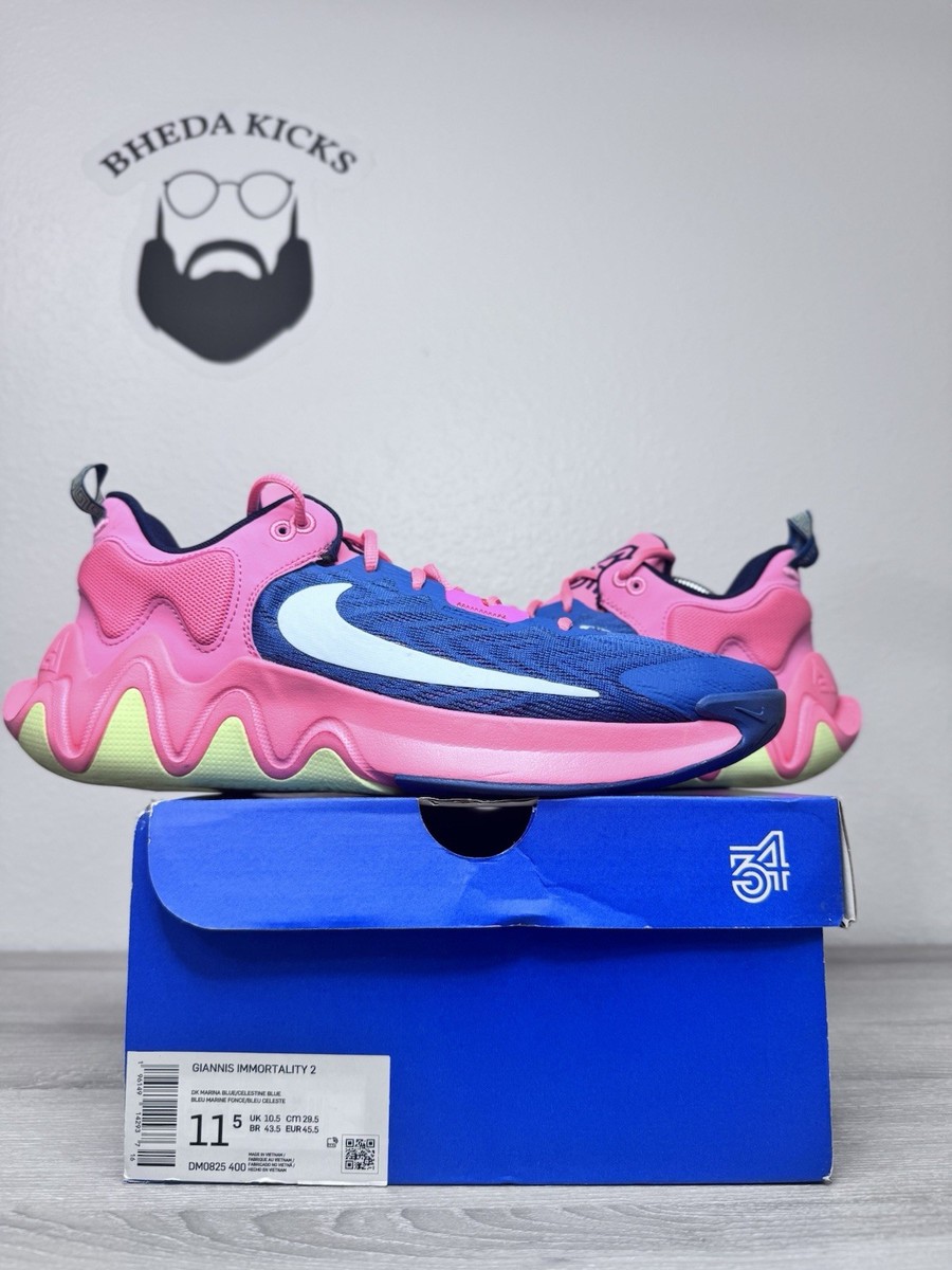 Size 11.5 - Nike Giannis Immortality 2 Blue Pink Basketball  display picture 1