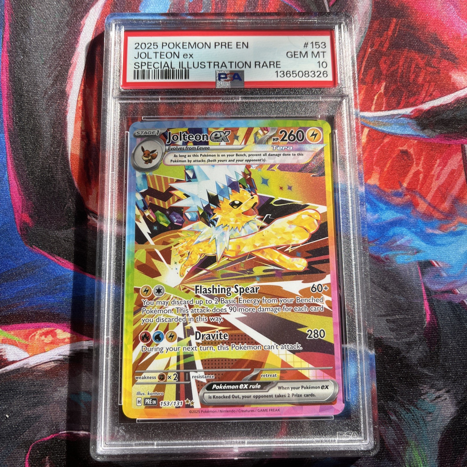 Pokemon TCG 2025 Jolteon EX Sir Prismatic Evolutions Card #153/131 PSA 10