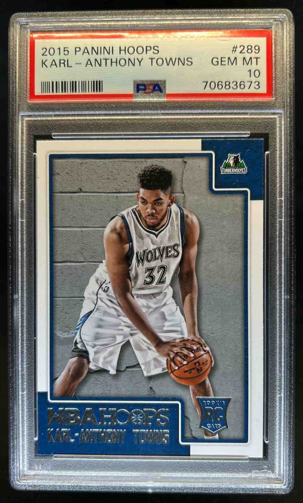 2015-16 Panini Hoops Karl-Anthony Towns Rookie RC #289 Timberwolves PSA 10