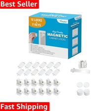 Invisible Magnetic Cabinet Locks for Baby Proofing - 12 Locks  2 Keys