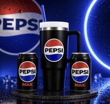 NEW - Pepsi Max - Steel Tumbler Cup 1200ml capacity with 2 x 330ml Cans - gift