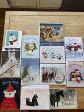 Christmas Holiday Greeting Cards w/Envelopes - Great Animal Themes - Lot of 18