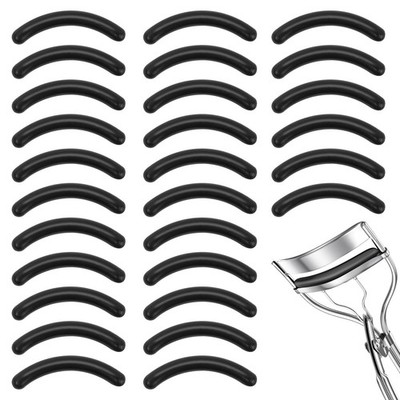 300 PCS Eyelash Curler Refills Silicone Rubber Universal Pads Black
