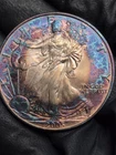 MONSTER BULLSEYE LIGHTNING TONED American Silver Eagle 2005 1 oz .999