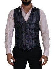 Dolce & Gabbana Multicolor Polyester Waistcoat Dress Formal Men's Vest Authentic