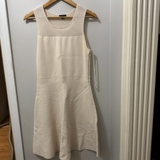Ann Taylor A-line Dress. Sz M. Mesh Top. Side Zipper. Sleeveless 