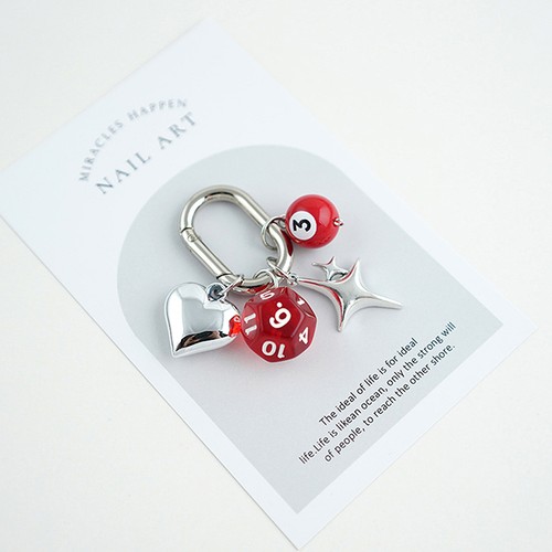 Fashion Irregular Dice Billiard Keychain Pendant Car Keyring Bag Decoration G-wa - Picture 7 of 22