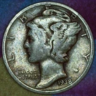 1938-S Mercury Dime Good – San Francisco Mint – 90% Silver