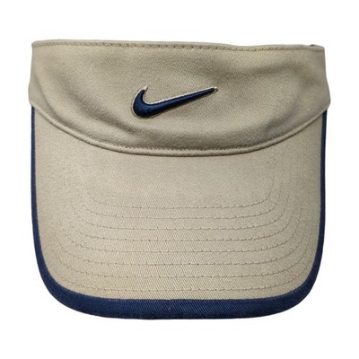 Nike Golf Sun Visor Cap Beige One Size Stretch Fit Embroidered Outdoor