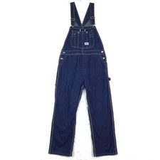 Big Smith Mens Bib Overalls Blue Denim Indigo Workwear Triple Stitch 36x30