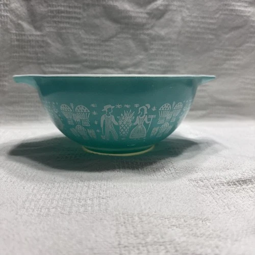Vintage PYREX 442 1.5 Qt Amish Butterprint Bowl Turquoise Cinderella 1 1/2 quart