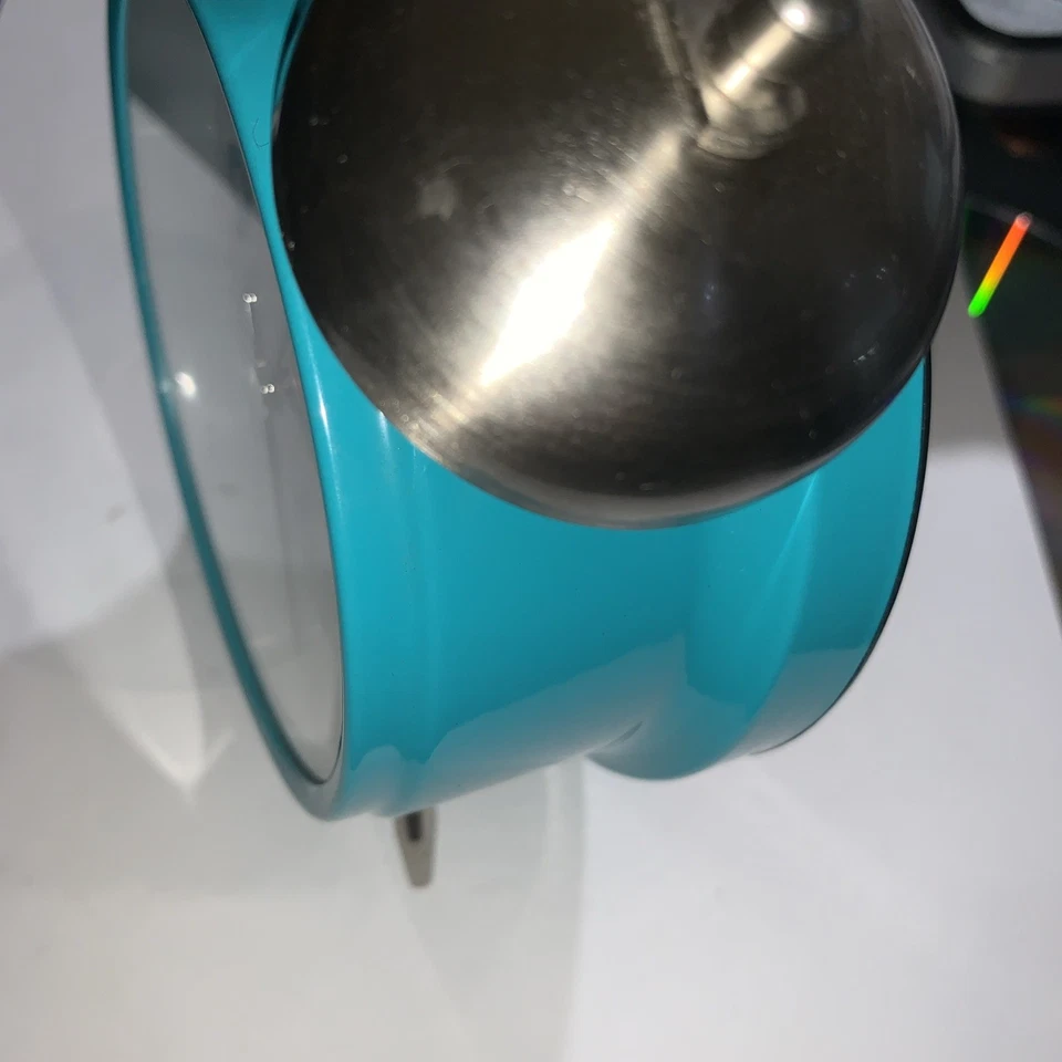 Reloj despertador Sharp Twin Bell cuarzo azul agua turquesa alarma fuerte SPC851 probado Foto 3 de 4