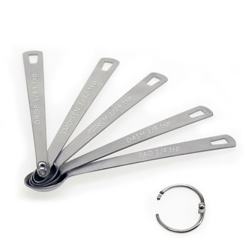 Measuring Spoons Stainless Steel Mini Spoons With Key Chain Design 5pcs/pack - Picture 22 of 23