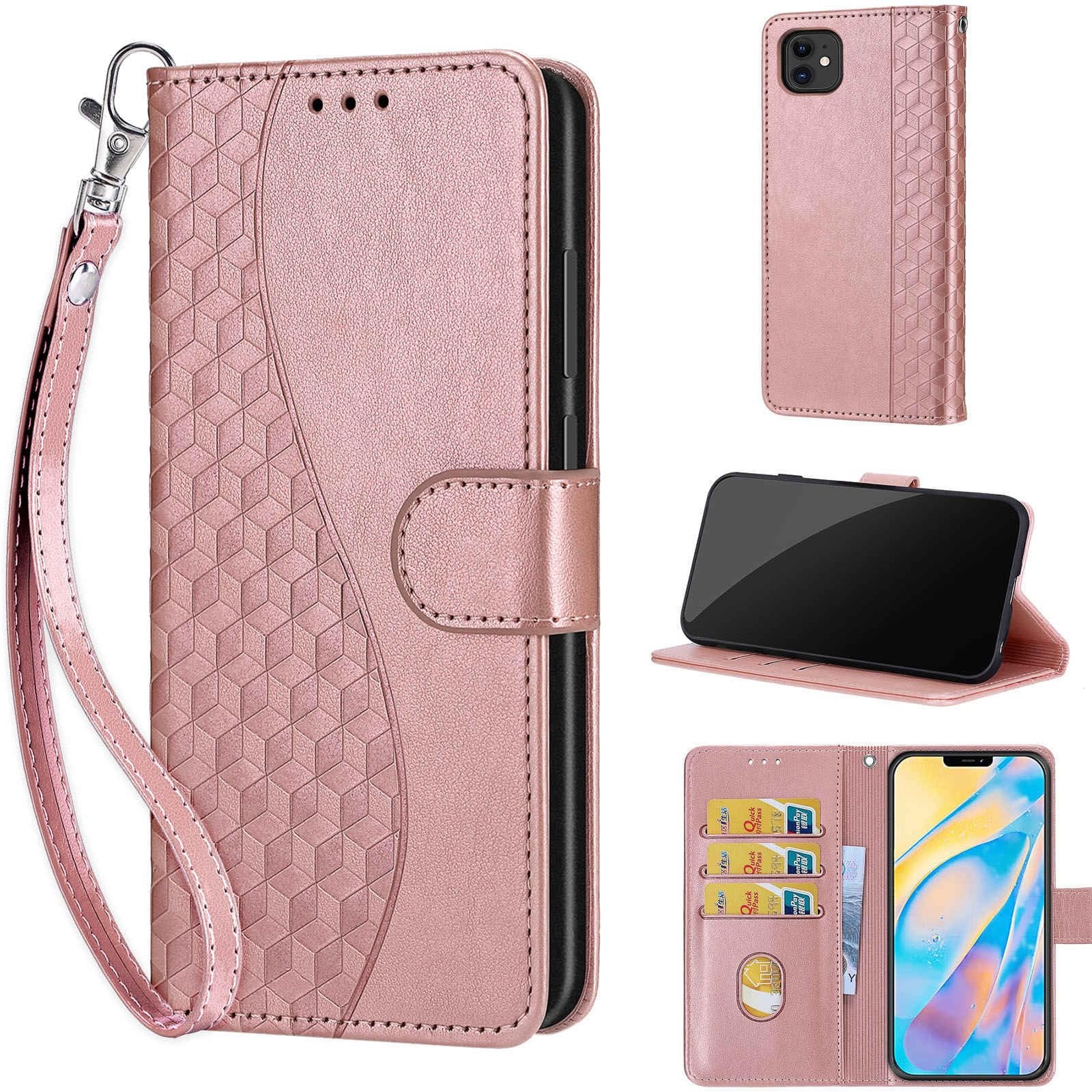 Coque iPhone 12 Pro antichoc en cuir avec béquille et anneau magnétique