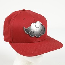 Naruto Shippuden Akatsuki Cloud Metallic Logo 100% Cotton Snapback Hat Red