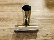 2.5” ID, 2.75” OD 304 Polished Stainless Steel Straight-Cut Exhaust Tips, Pair