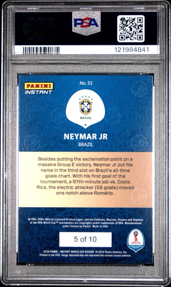 2018 Panini Instant World Cup - Neymar Jr #53 Green /10 - Image 2 of 2