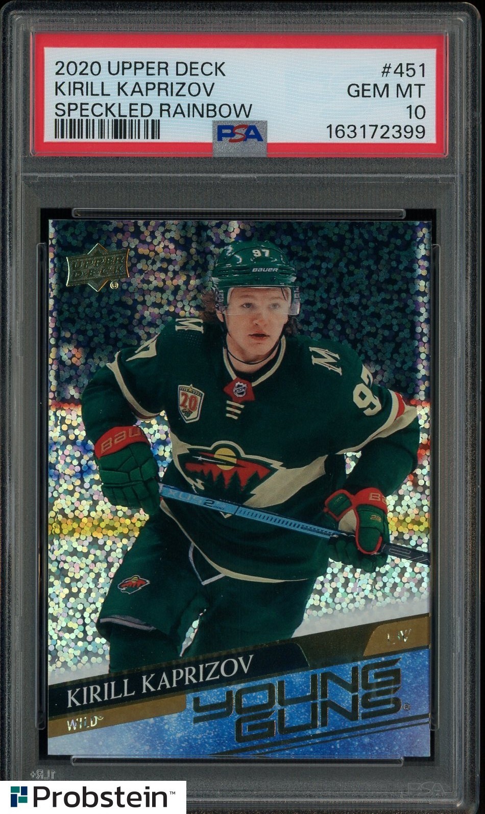 2020-21 Upper Deck Young Guns Speckled Rainbow #451 Kirill Kaprizov RC PSA 10