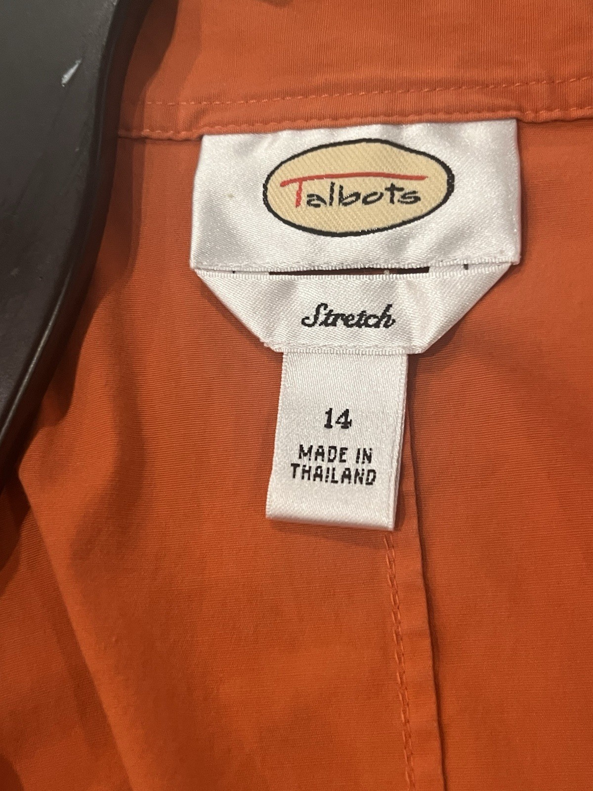 Talbots Stretch Orange Solid Long Sleeve Button D… - image 8