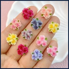 New Design 50Pcs New Cute Mini Flower Resin Flat Back Ornament Jewelry Making