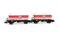 Arnold 2-Tlg. Set 2-Achs. Gaskesselwagen,Sncf Aga Progas, WeißE Farbgebung HN672