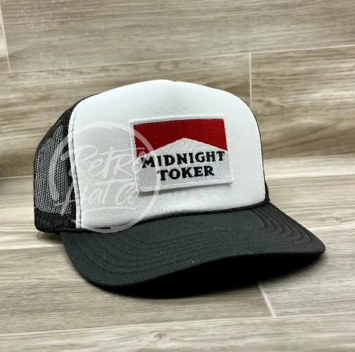 Midnight Toker Patch on Black / White Meshback Trucker Hat