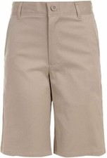 Nautica Boys' Big School Uniform Flat Front Stretch Twill Short