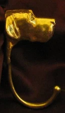 GREAT DANE, Natural ears, J Hook, Robe Hook, Coat Hook, Leash Hook Bronze