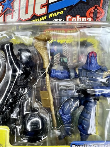 2002 GI JOE Snake Eyes vs Cobra Commander Sealed On Card Hasbro Action Figures - Picture 3 of 7