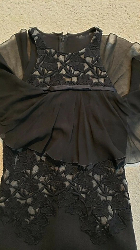 NUEVO CON ETIQUETAS 2,5K GIAMBATTISTA VALLI Negro Mezcla de Algodón Sin Mangas LBD Elegante Talla 40 XS   Foto 3 de 4