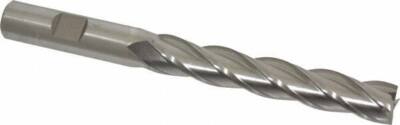 Hertel 1/2'', 3'' LOC, 1/2'' Shank, 5'' OAL, 4 Flute, HSS Square End Mill, Spiral...