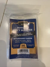 1 Pack (100) Cardboard Gold Notched Soft Penny Sleeves Regular Card Easy Glide