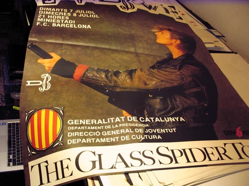 DAVID BOWIE ORIGINAL VERY LARGE POSTER TOUR BARCELONA 1987 SPAIN 51x35"