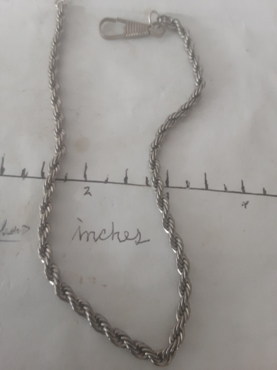 Vintage silver-filled pocket watch chain 11 inches sold as is