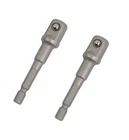 2 x CRV 1/2" Impact Drill Driver Bit Socket Adapter Hex Shank Extension Bar