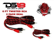 RCA6FT 6 ft 2 Channel Shielded Twisted RCA Audio Cable Amp Cables 2 Pack DS18