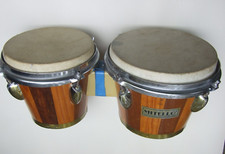 MITELLO BONGO DRUMS PERCUSSION Multi-Woods Musical Instrument Connected Vintage