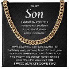 Personalized To My Son Necklace from Mom, Son Necklace From Dad, Boys Necklace