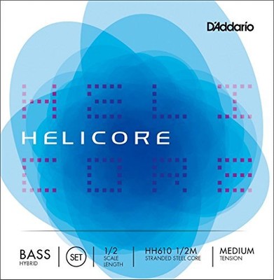 D'Addario Helicore Hybrid Bass String Set, 1/2 Scale, Medium Tension