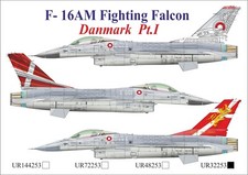 Calcomanías UpRise UR32253 - CALCOMANÍA F-16AM Fighting Falcon Danmark Pt.1 1/32