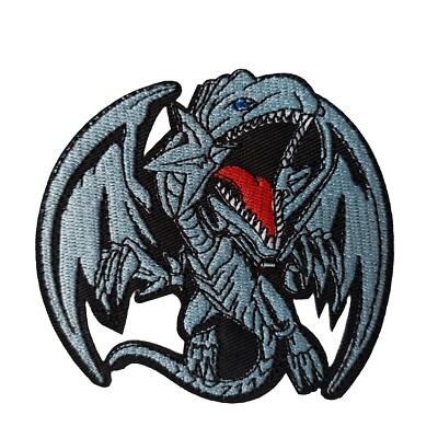 Blue Eyes White Dragon Embroidered Iron On Sew On Multicolored Anime Toon Patch