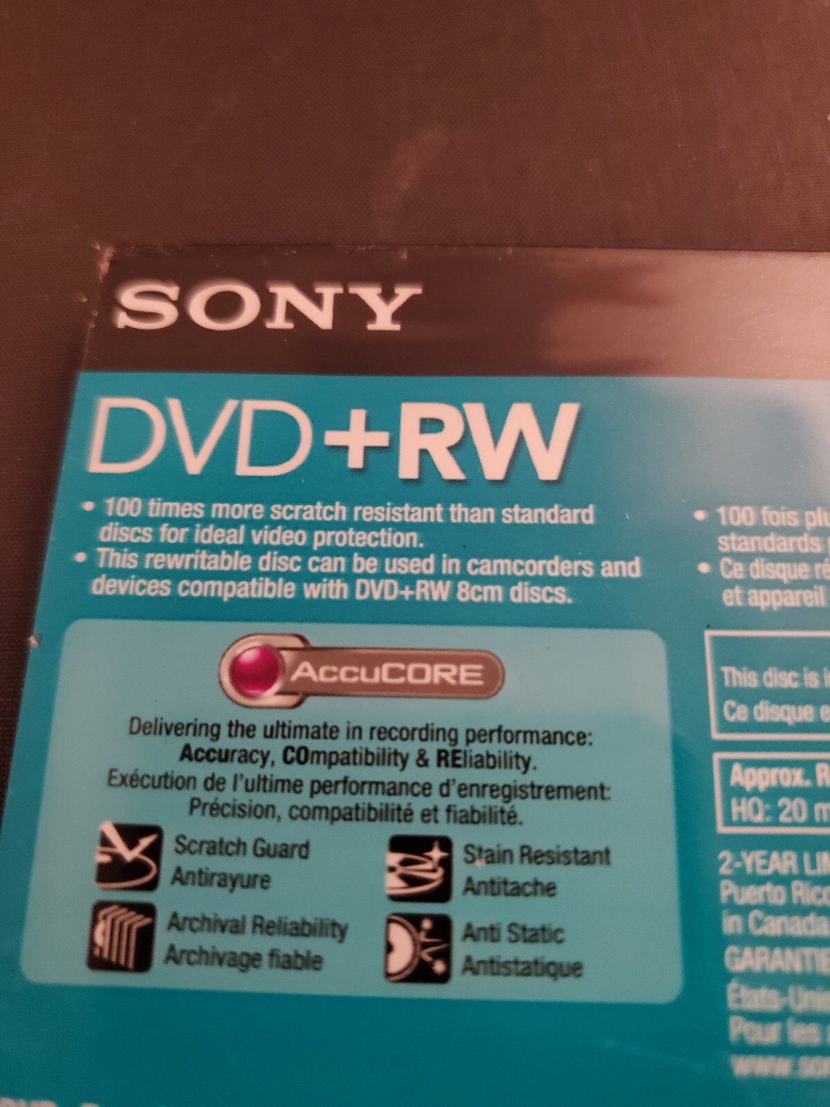 Sony Handycam Mini DVD+RW Disc 30 min 1.4 GB Rewritable New Sealed eBay