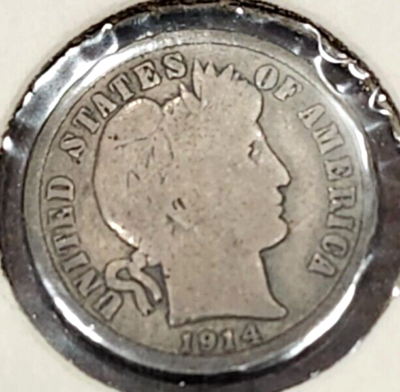 1914-D/D Barber Dime - VP-001 (RPM) - Decent Grade - Good Details